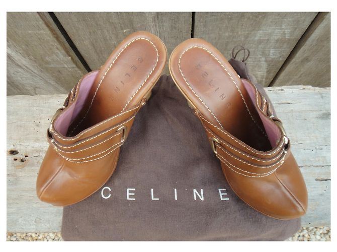 Céline p zoccoli tacco 35 Marrone chiaro - vista 6