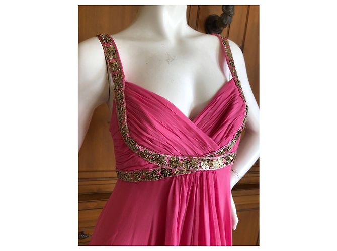 Abito da sera con dea dea greca greca rosa Marchesa Notte - vista 5