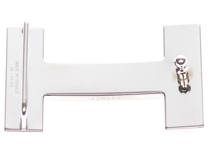 Fibbia Hermès modello "Quizz" in metallo spazzolato argento - vista 2