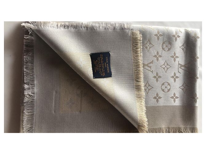 Louis Vuitton Monogramm Glanz Greige Schal Grau - Ansicht 6