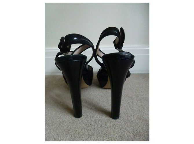 Tacchi in vernice e glitter Miu Miu Nero - vista 3