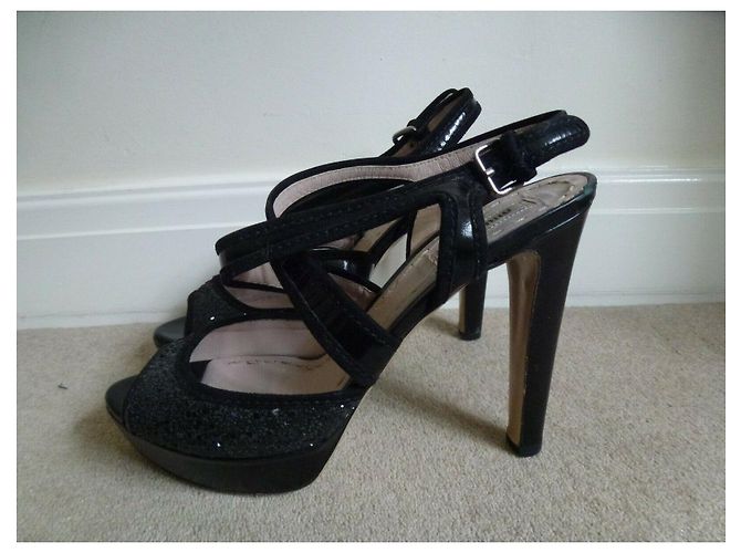 Tacchi in vernice e glitter Miu Miu Nero - vista 6