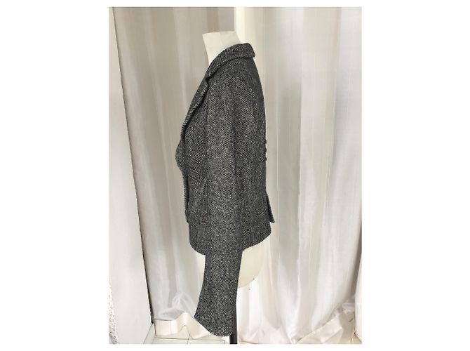Giacca Sonia Rykiel in tweed bianco e nero - vista 2