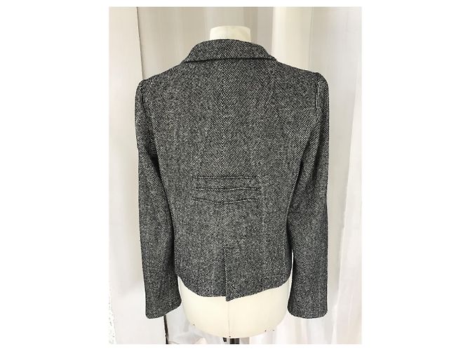 Giacca Sonia Rykiel in tweed bianco e nero - vista 5