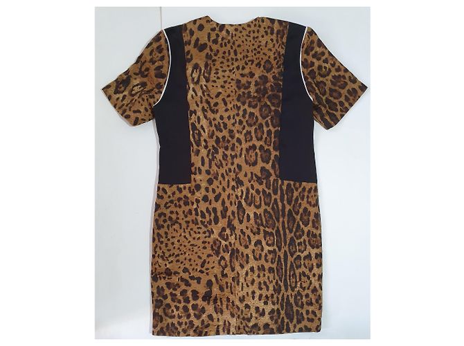 Abito Sandro stampa leopardata in seta e lana Multicolore - vista 3