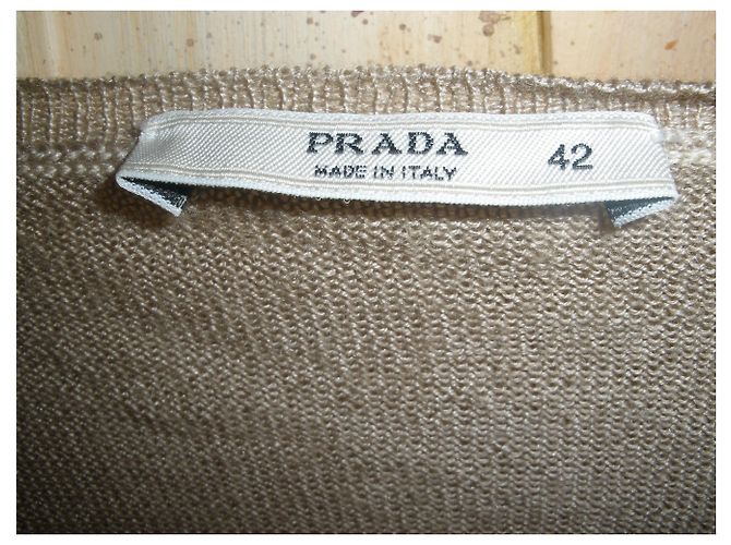 Suéter de lã Prada bege com cristais Swarovski - vista 3