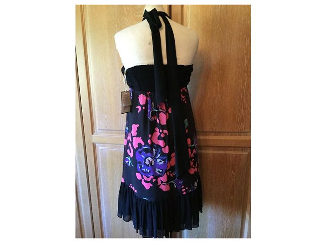 Temperley London Vestido de seda Temperley Calla Negro Multicolor - vista 3
