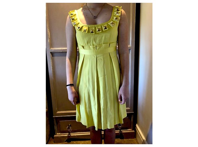 Temperley London Abito in temperley giallo con borchie dorate - vista 5