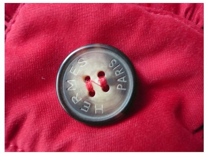 Hermès HERMES Daunenjacke Parka rote Kapuze mit Pelzkragen T.38 - Ansicht 6