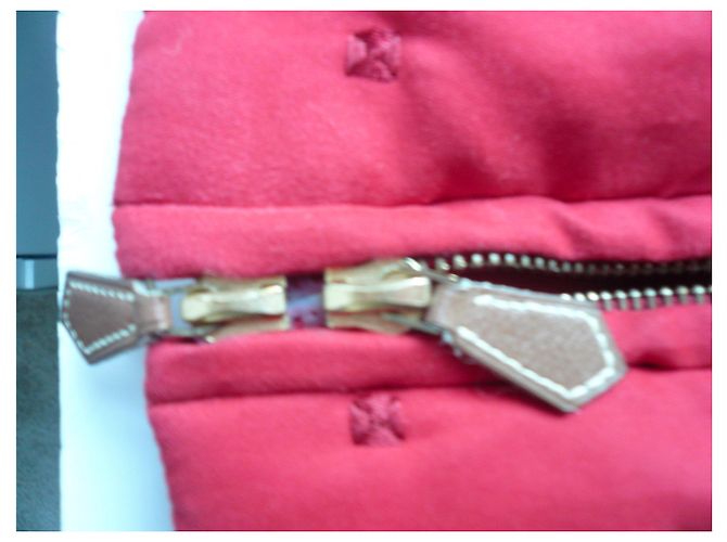 Hermès HERMES Daunenjacke Parka rote Kapuze mit Pelzkragen T.38 - Ansicht 7
