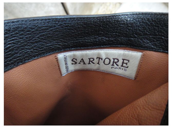 Botas Sartore de piel negras 35.5 IT Negro - vista 2