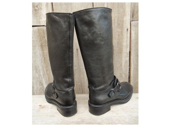 Botas Sartore de piel negras 35.5 IT Negro - vista 6