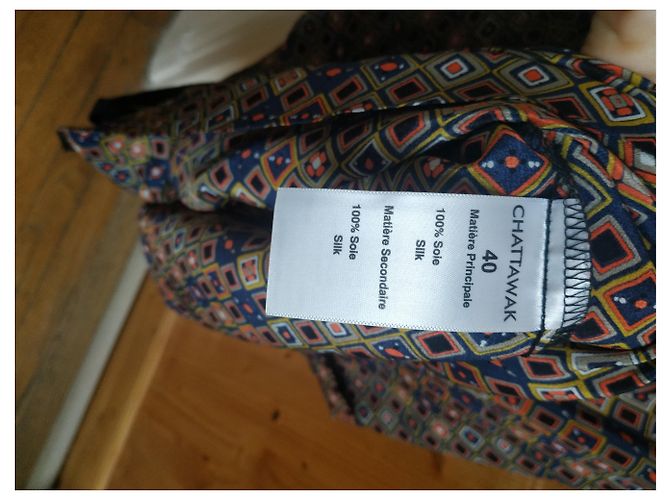 Autre Marque Chattawak Seidenbluse mehrfarbig Mehrfarben - Ansicht 5