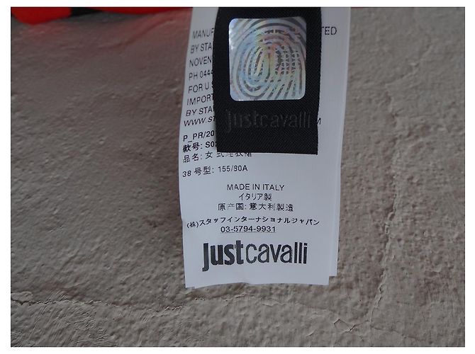 Just Cavalli Kleid Orange aus Viskose mit schwarzer Spitze Mehrfarben - Ansicht 8