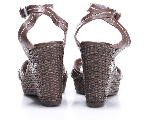 Sandali Tommy Hilfiger in pelle marrone Taglia 40 - vista 3
