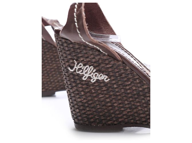 Sandali Tommy Hilfiger in pelle marrone Taglia 40 - vista 4