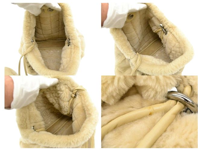Chanel Vintage Schultertasche Beige - Ansicht 4