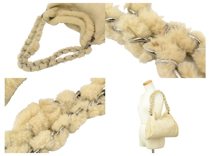 Chanel Vintage Schultertasche Beige - Ansicht 6