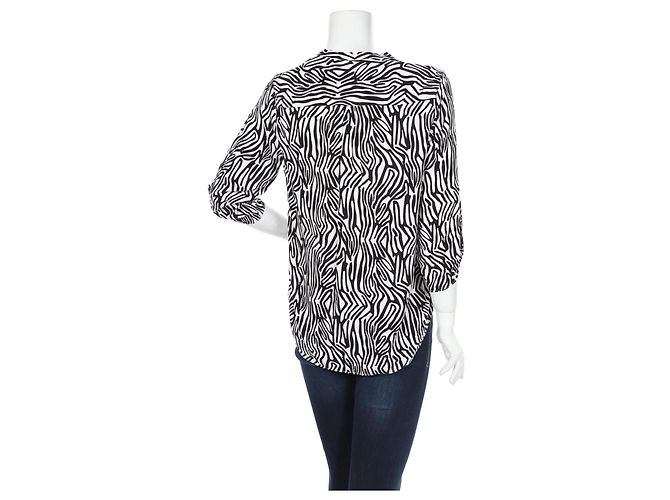 Camicetta Cynthia Rowley in viscosa bianco e nero L - vista 2