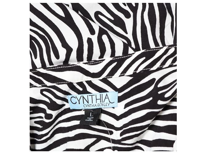 Camicetta Cynthia Rowley in viscosa bianco e nero L - vista 3