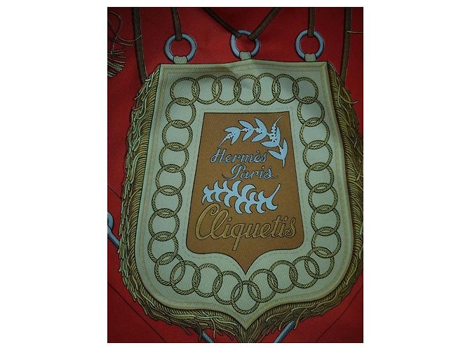Hermès Sciarpa di seta Hermes Cliquetis Rosso - vista 10