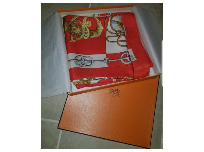 Hermès Sciarpa di seta Hermes Cliquetis Rosso - vista 2