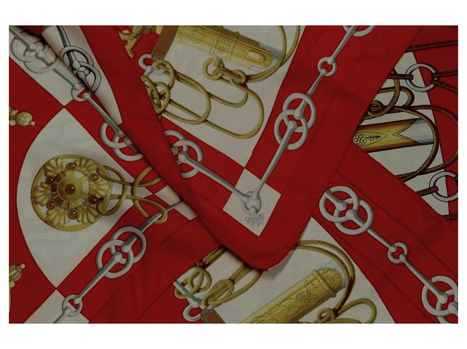 Hermès Sciarpa di seta Hermes Cliquetis Rosso - vista 4