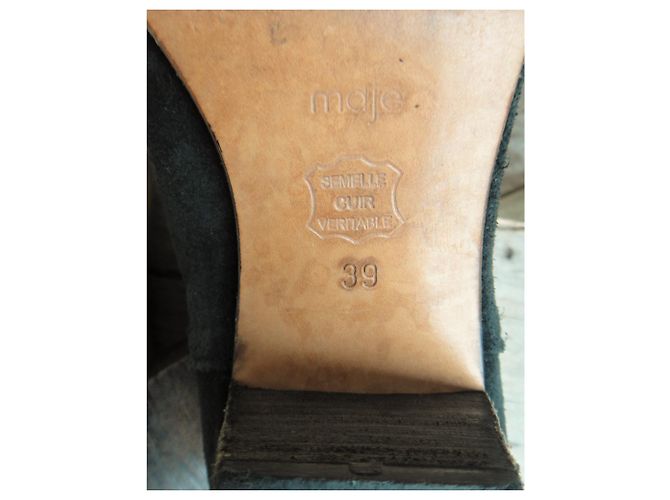 Botas Maje de ante gris oscuro con flecos 39 Gris antracita - vista 7