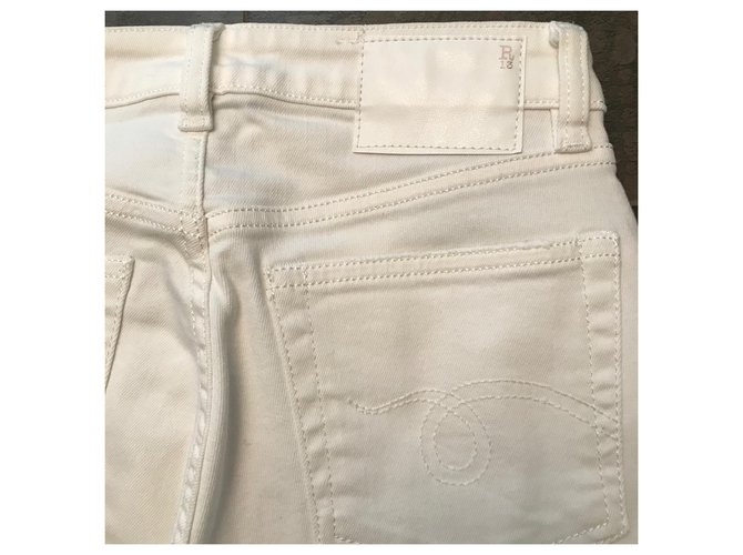 Vaqueros R13 Kick Fit Blancos - vista 3