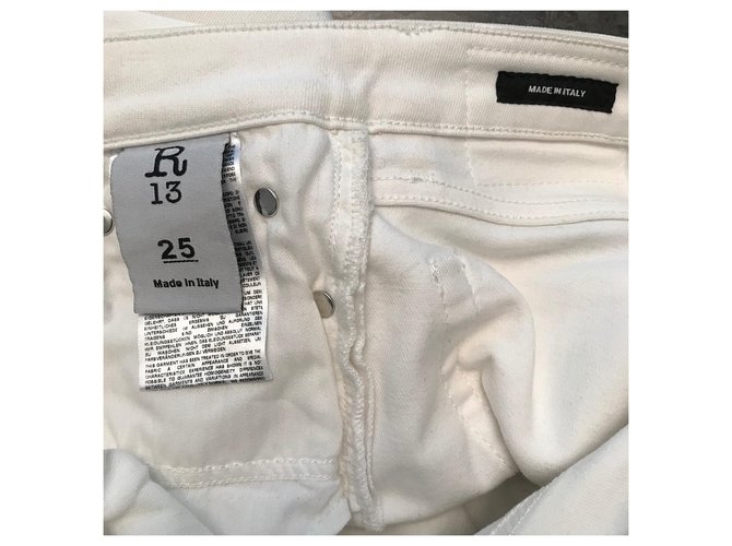 Vaqueros R13 Kick Fit Blancos - vista 4