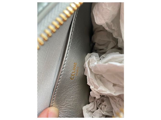 Celine Daoust Celine C Charm Bag Quilted Laminated Medium Silver - view 5