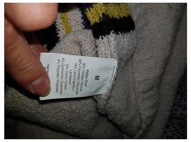 Autre Marque Vestido de punto de algodón a rayas de manga larga Multicolor - vista 2