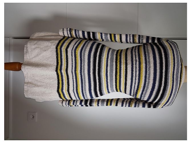 Autre Marque Vestido de punto de algodón a rayas de manga larga Multicolor - vista 8