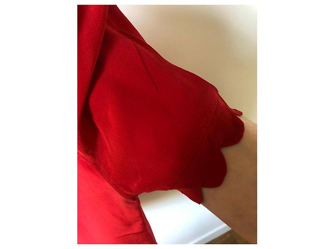 Top Maje in seta rossa Rosso - vista 2