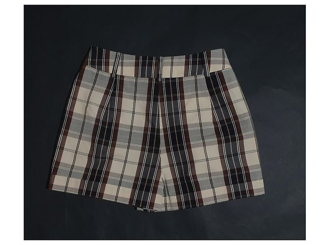 Shorts Michael Kors de algodão com padrão tartan e pregas Multicor - vista 2
