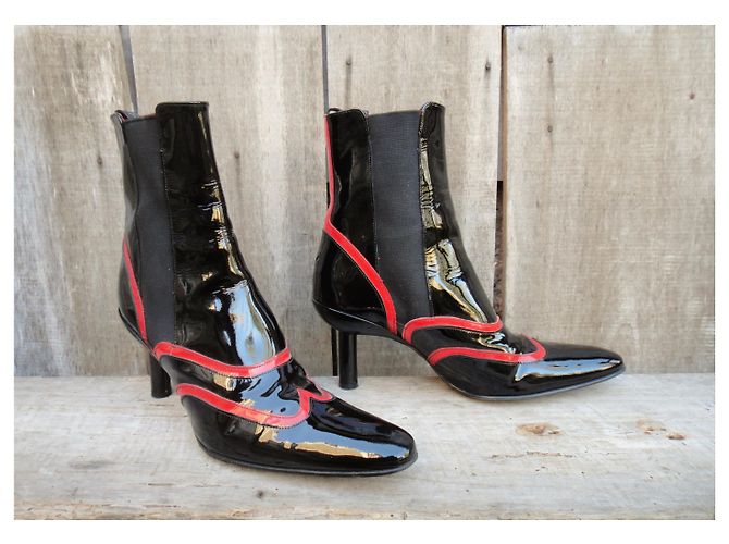 Free Lance Botas Lance p gratis 39 1/2 Negro Roja - vista 2