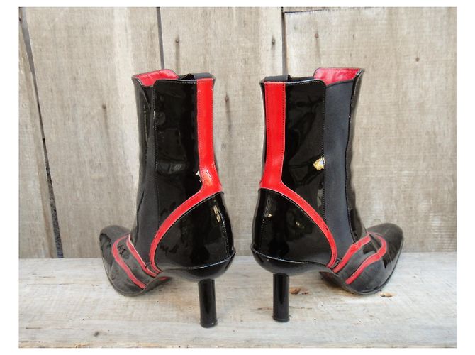 Free Lance Botas Lance p gratis 39 1/2 Negro Roja - vista 4