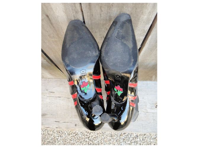 Free Lance Botas Lance p gratis 39 1/2 Negro Roja - vista 5