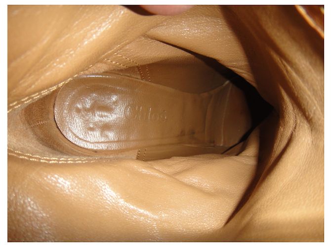 Botines Chloé de piel beige 36,5 - vista 2