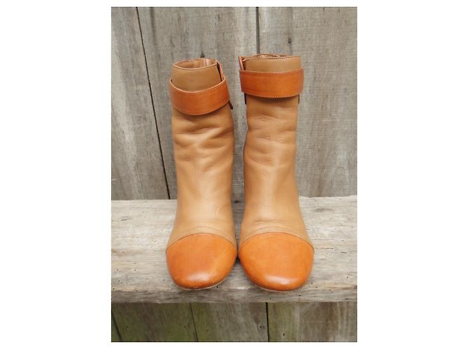 Botines Chloé de piel beige 36,5 - vista 4