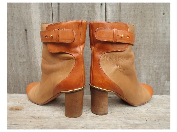 Botines Chloé de piel beige 36,5 - vista 5