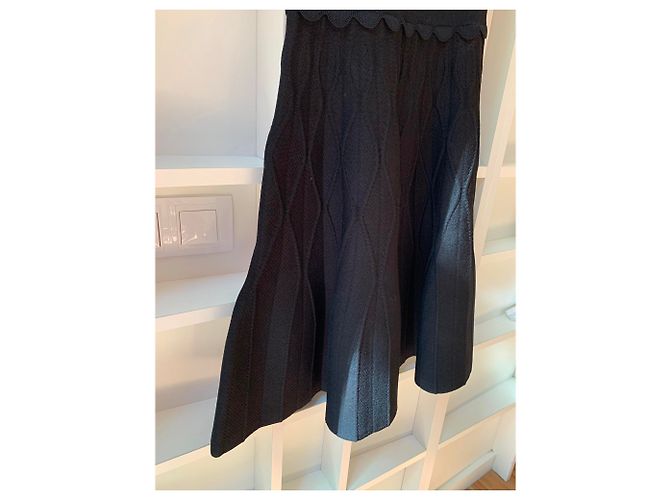 Sandro Schwarzes Viscose Kleid A-Linie - Ansicht 10