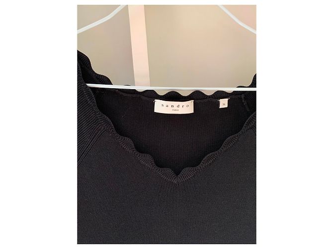 Sandro Schwarzes Viscose Kleid A-Linie - Ansicht 3