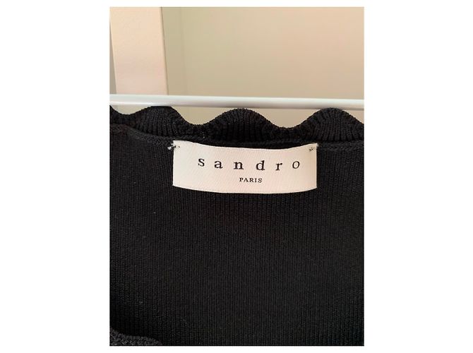 Sandro Schwarzes Viscose Kleid A-Linie - Ansicht 4