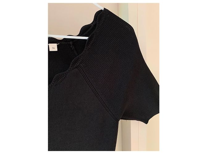 Sandro Schwarzes Viscose Kleid A-Linie - Ansicht 6