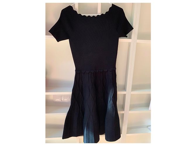 Sandro Schwarzes Viscose Kleid A-Linie - Ansicht 8