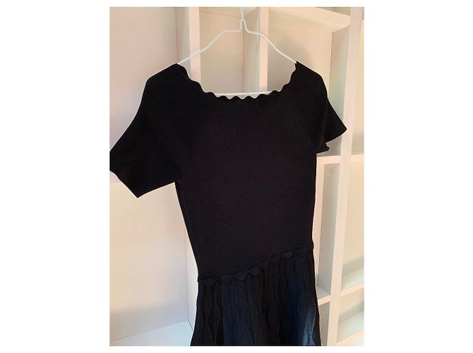 Sandro Schwarzes Viscose Kleid A-Linie - Ansicht 9