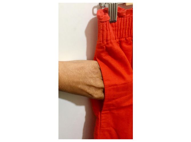 Falda roja J.Crew de lino y algodón Talla 10 - vista 3