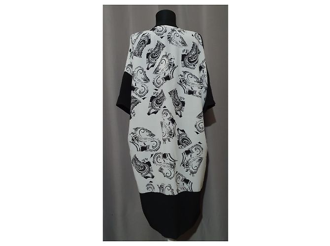 Costume National C'N'C Oversize Seidenkleid schwarz weiß - Ansicht 3