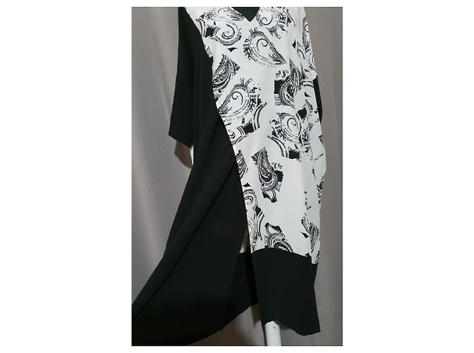 Costume National C'N'C Oversize Seidenkleid schwarz weiß - Ansicht 4
